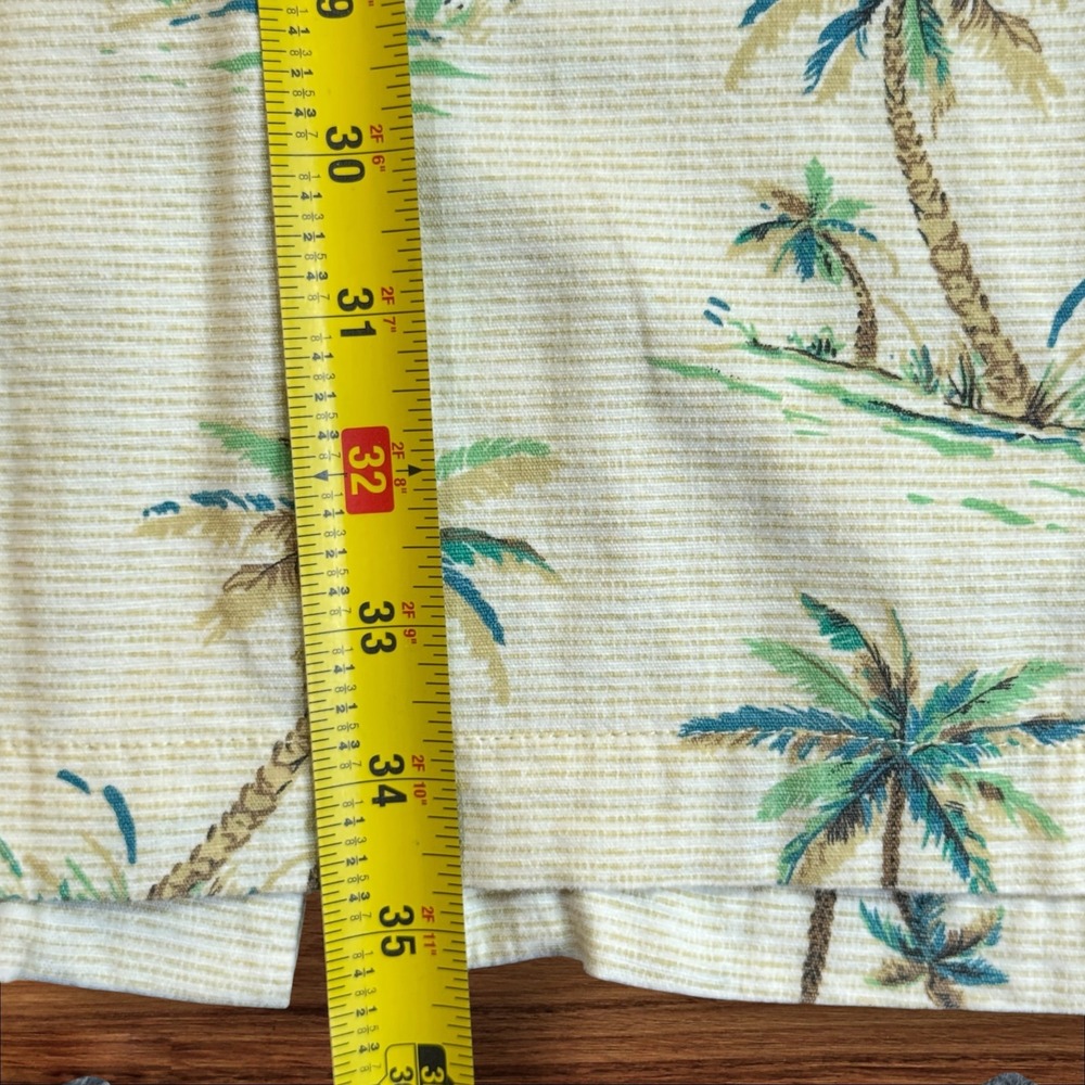 Joe Marlin Shirt Men's 3XLT Beige Palm Tree Print Short Sleeve Button Up - Picture 6 of 14